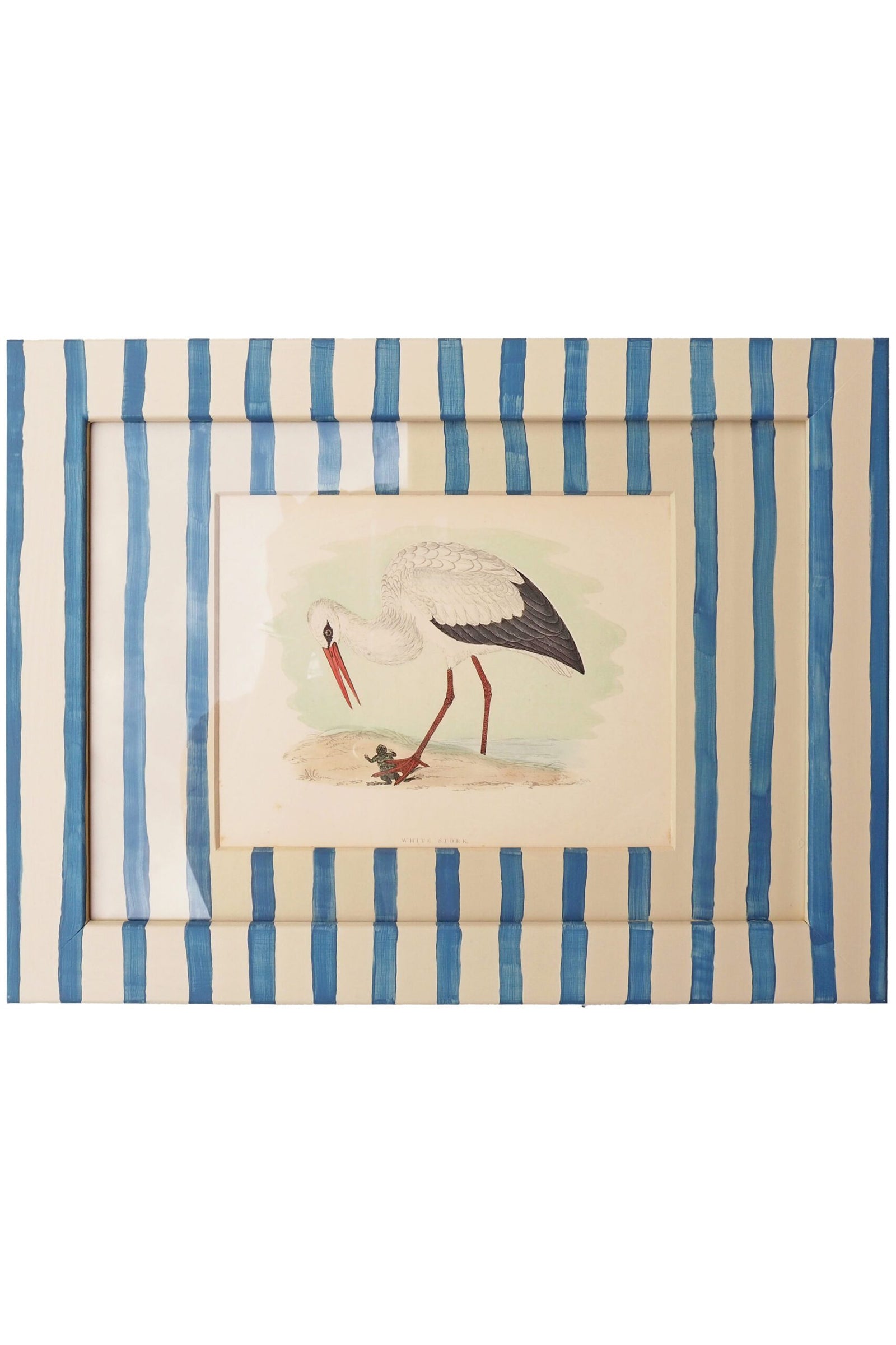 Antique Bird in Hand Painted Frame