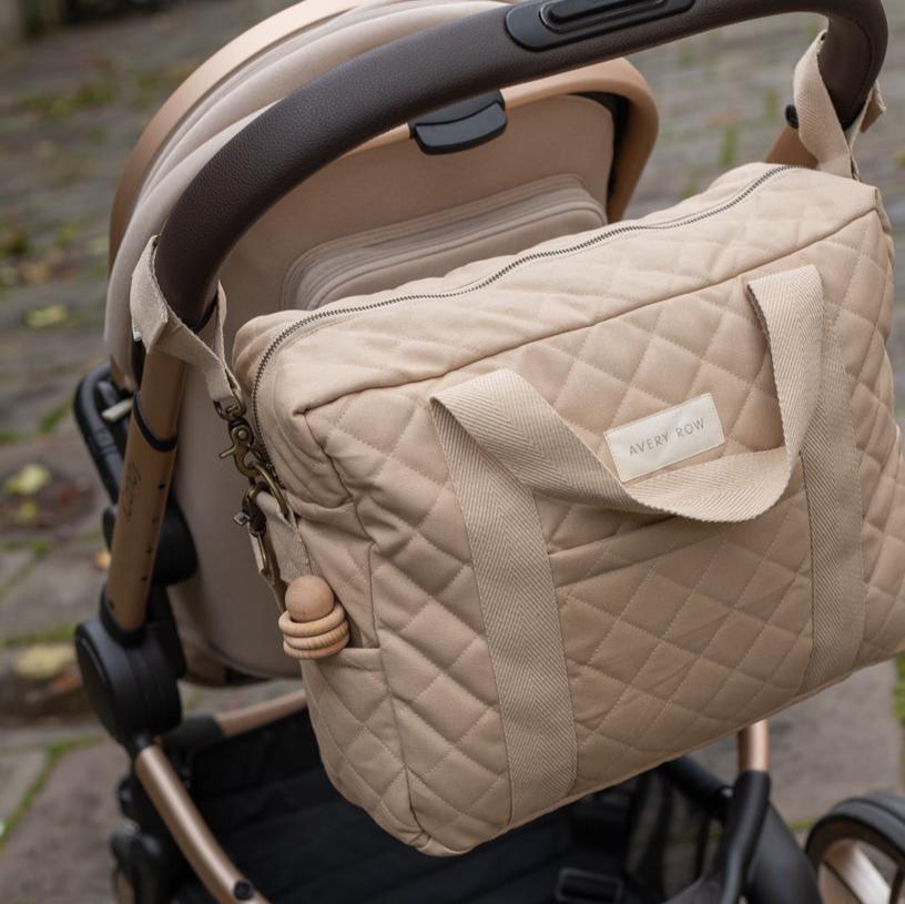 Baby Changing Bag - Natural (With Pram Clips)
