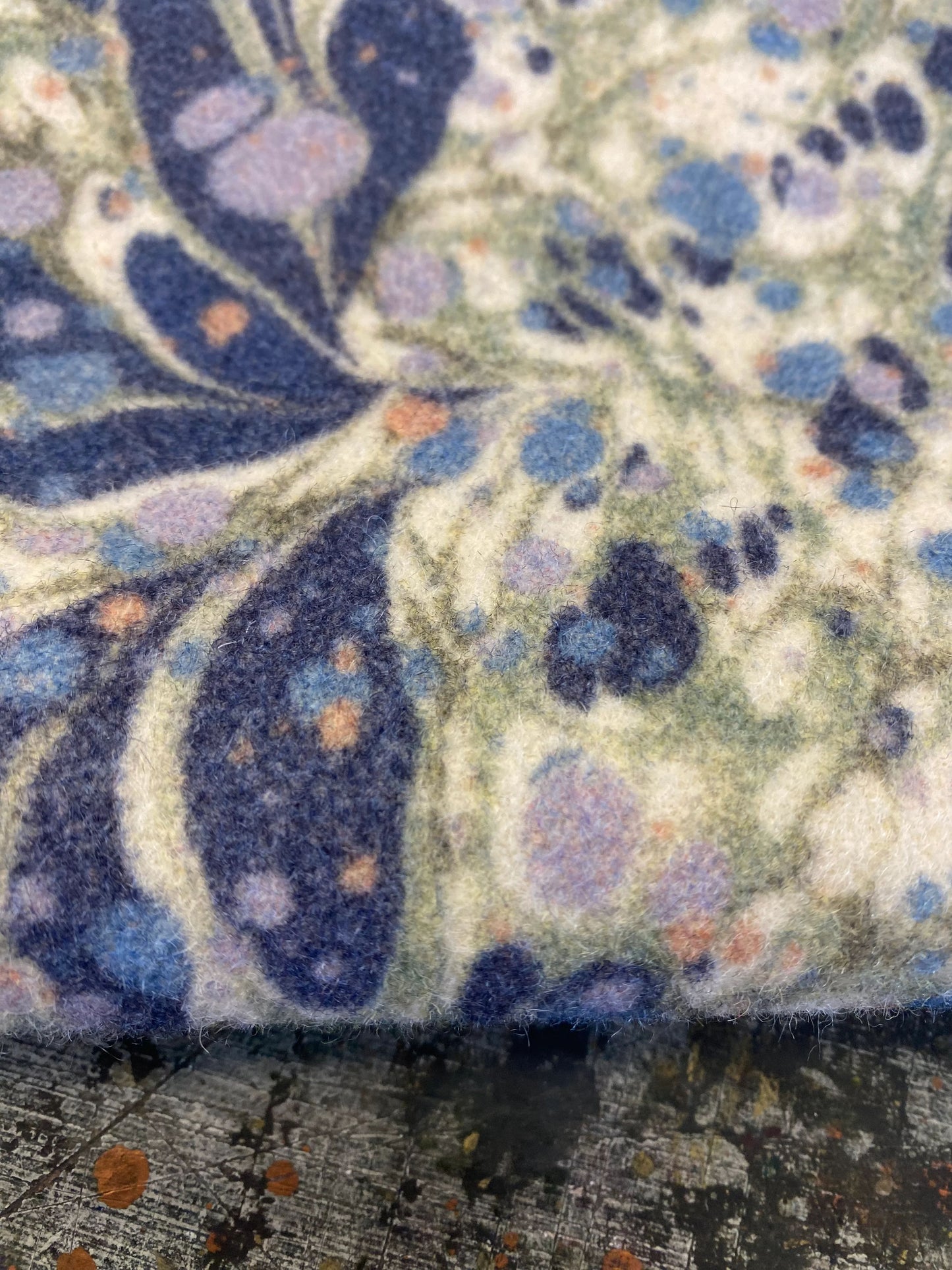 Marbled Fabric - 'Juniper' Col: Blue Anise - 100% Wool