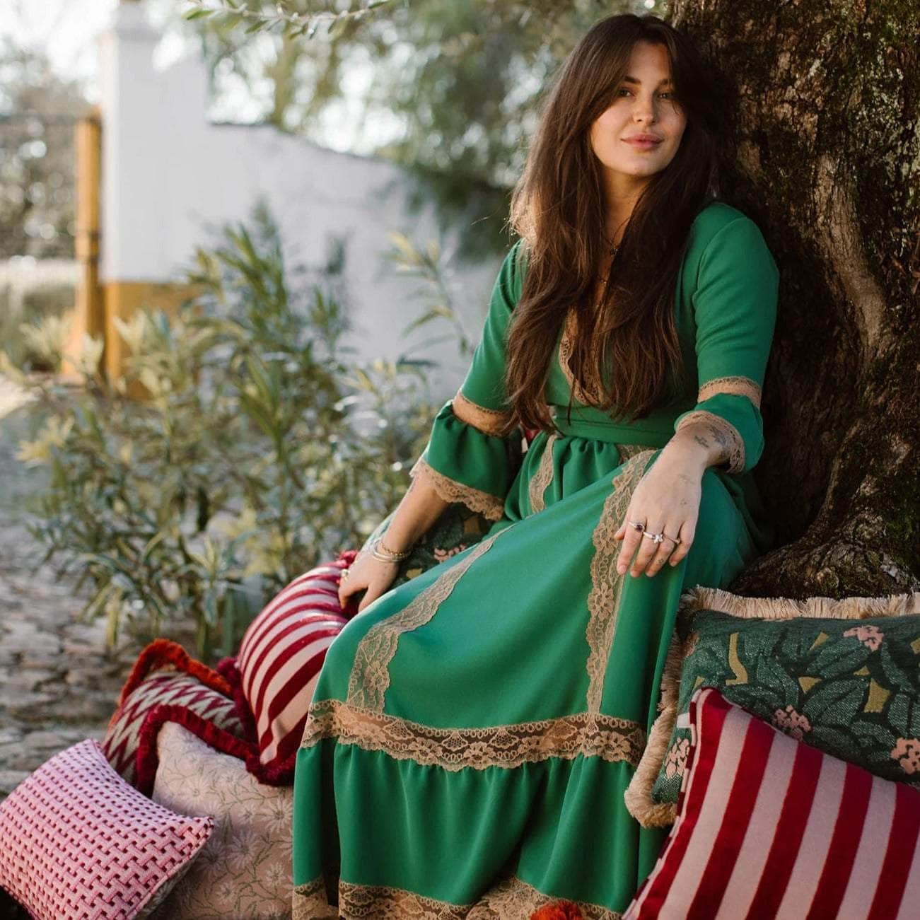 Cushion Janis Bordeaux & Pink