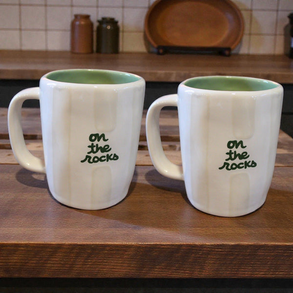 Custom Hand-painted Striped Coffee Mugs