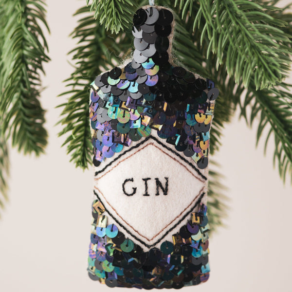 Dark Gin Sequin Hanging Ornament