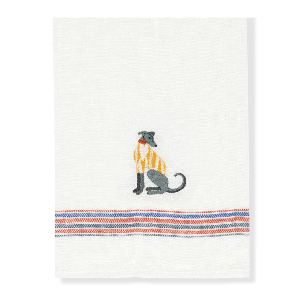 Kitchen Towel with Lurcher Embroidery