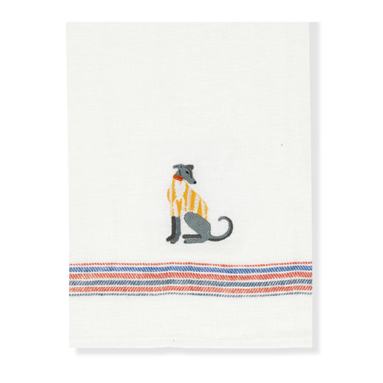 Kitchen Towel with Lurcher Embroidery