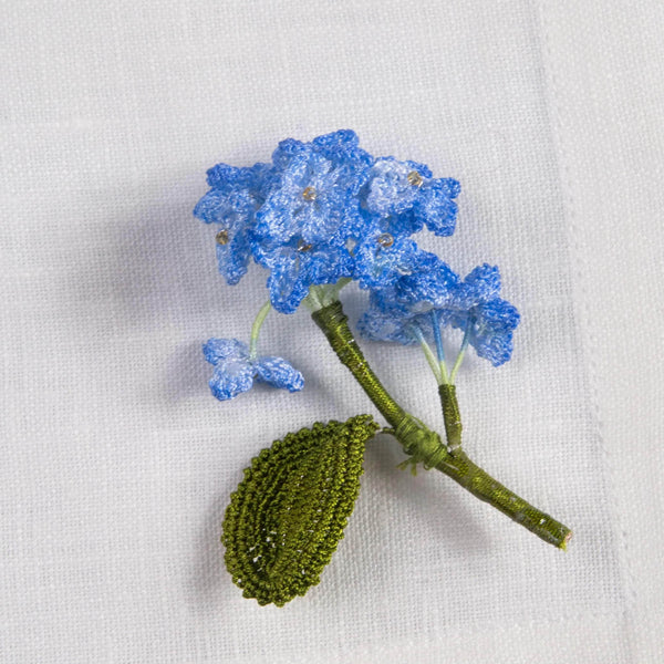 Dinner Napkin w/ Hydrangea Pin