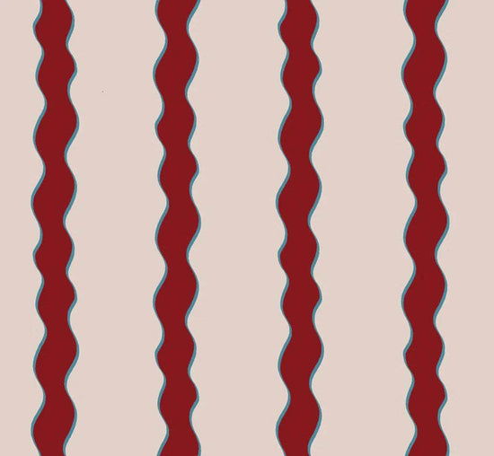 Scroll Stripe Fabric (Crimson)
