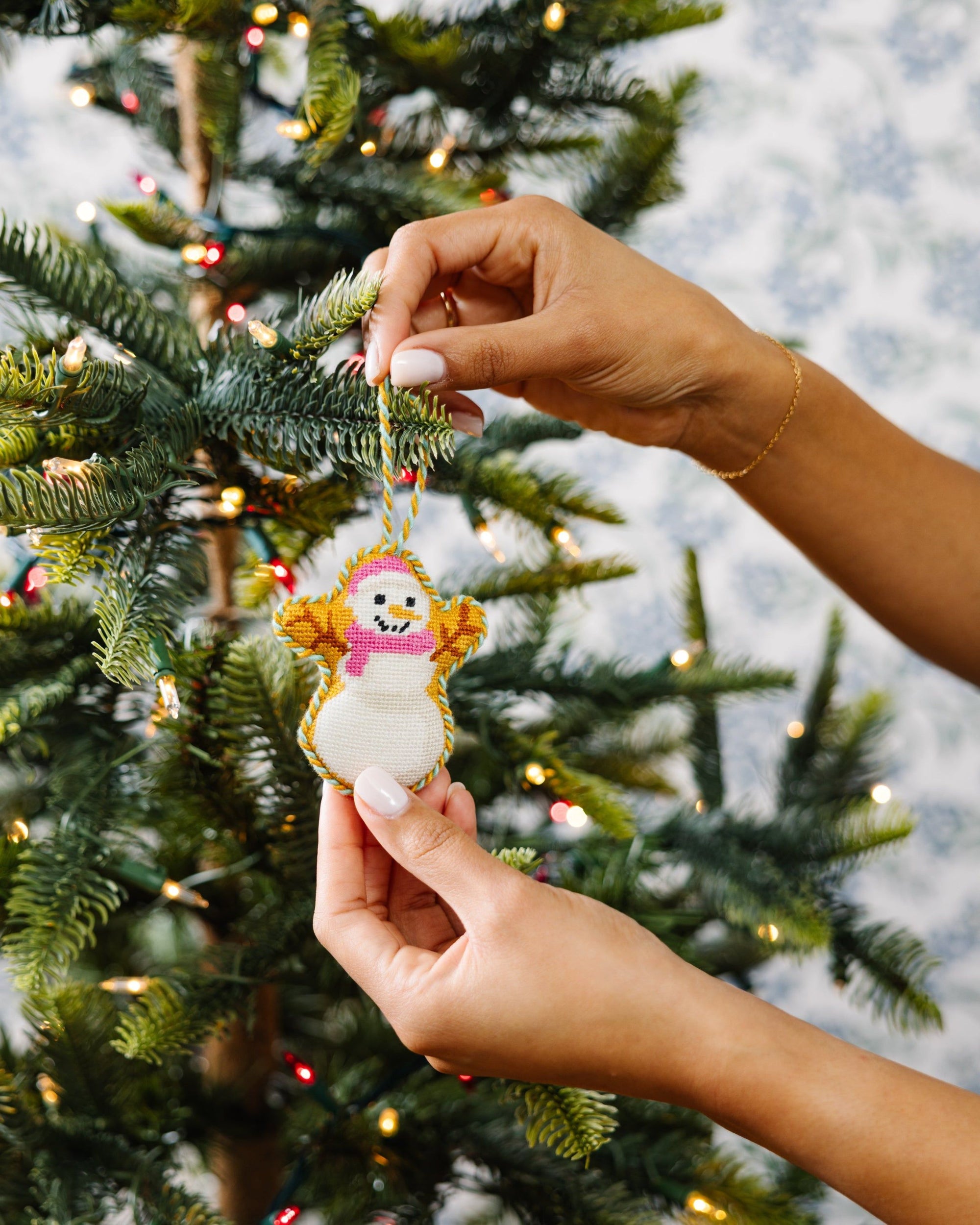 Needlepoint Icon Ornament - Snowman