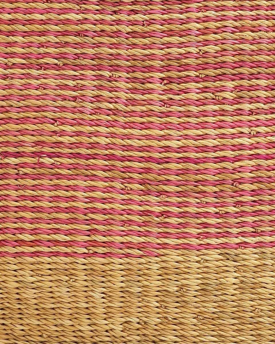 SUHUMA: Pink Striped Square Storage Basket