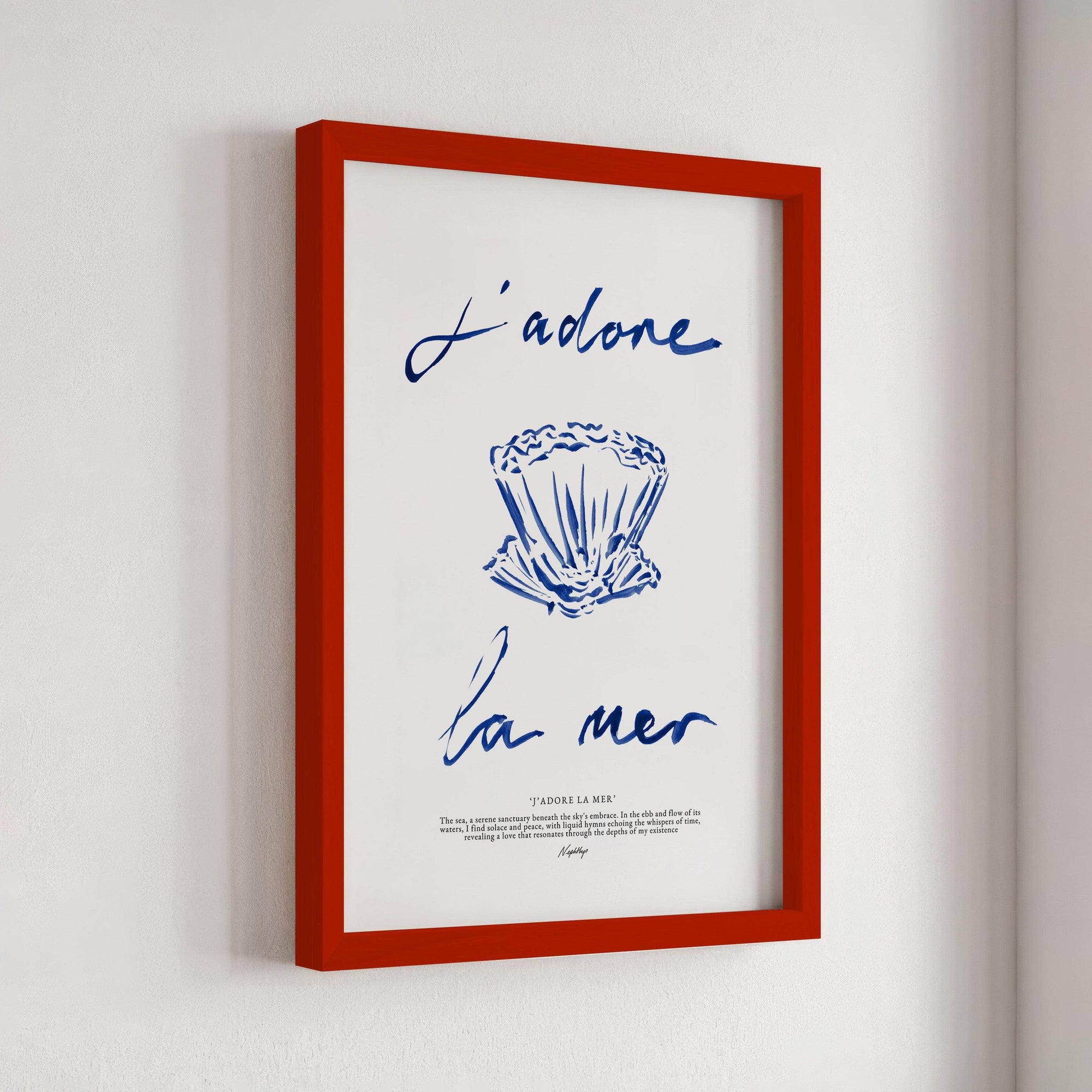 J'adore La Mer Print (Brushstroke)