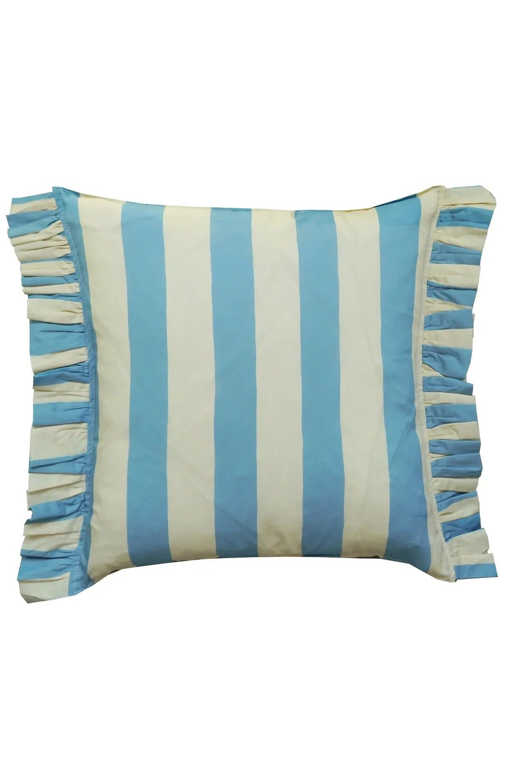 Ruffle Cushion made with Liberty Fabric VACATION STRIPE