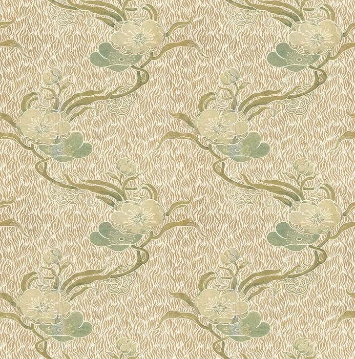 Nouveau Blossom - Gold - Wallpaper