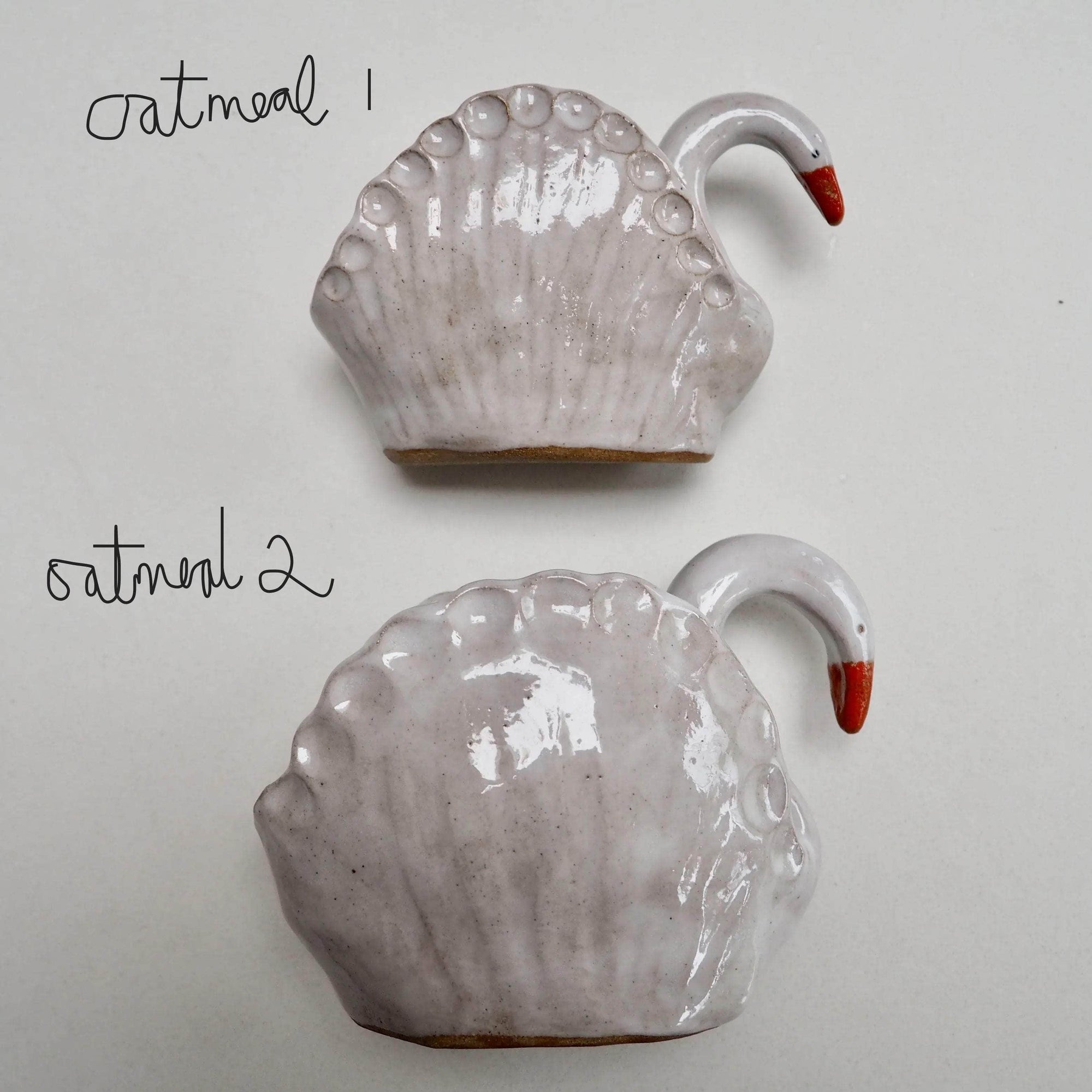 Handmade White Ceramic Small Swan Vase