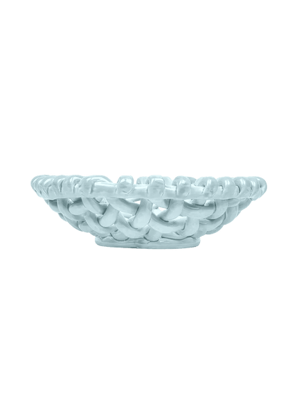 Sky Blue Basketweave Bowl