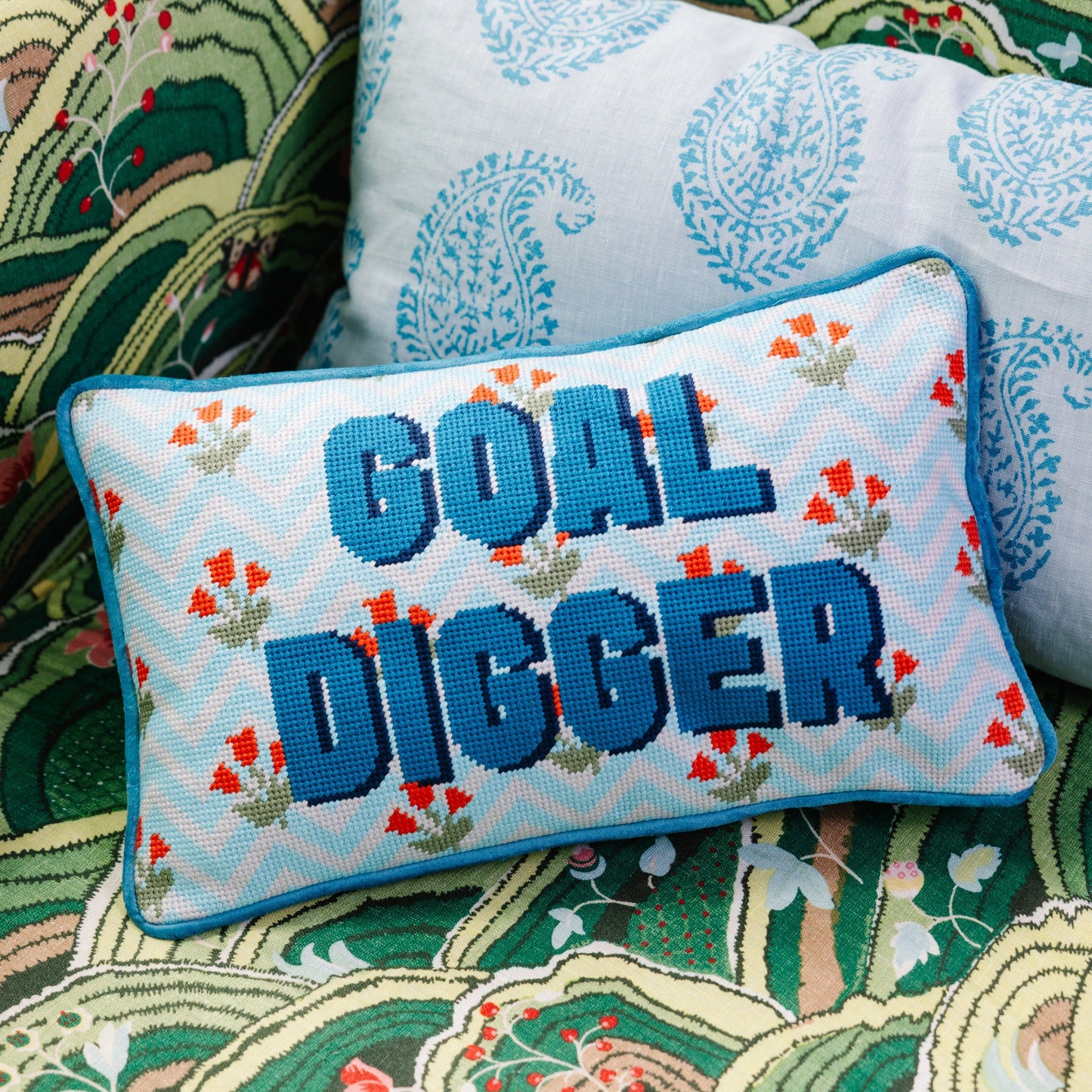 Goal Digger Needlepoint Pillow