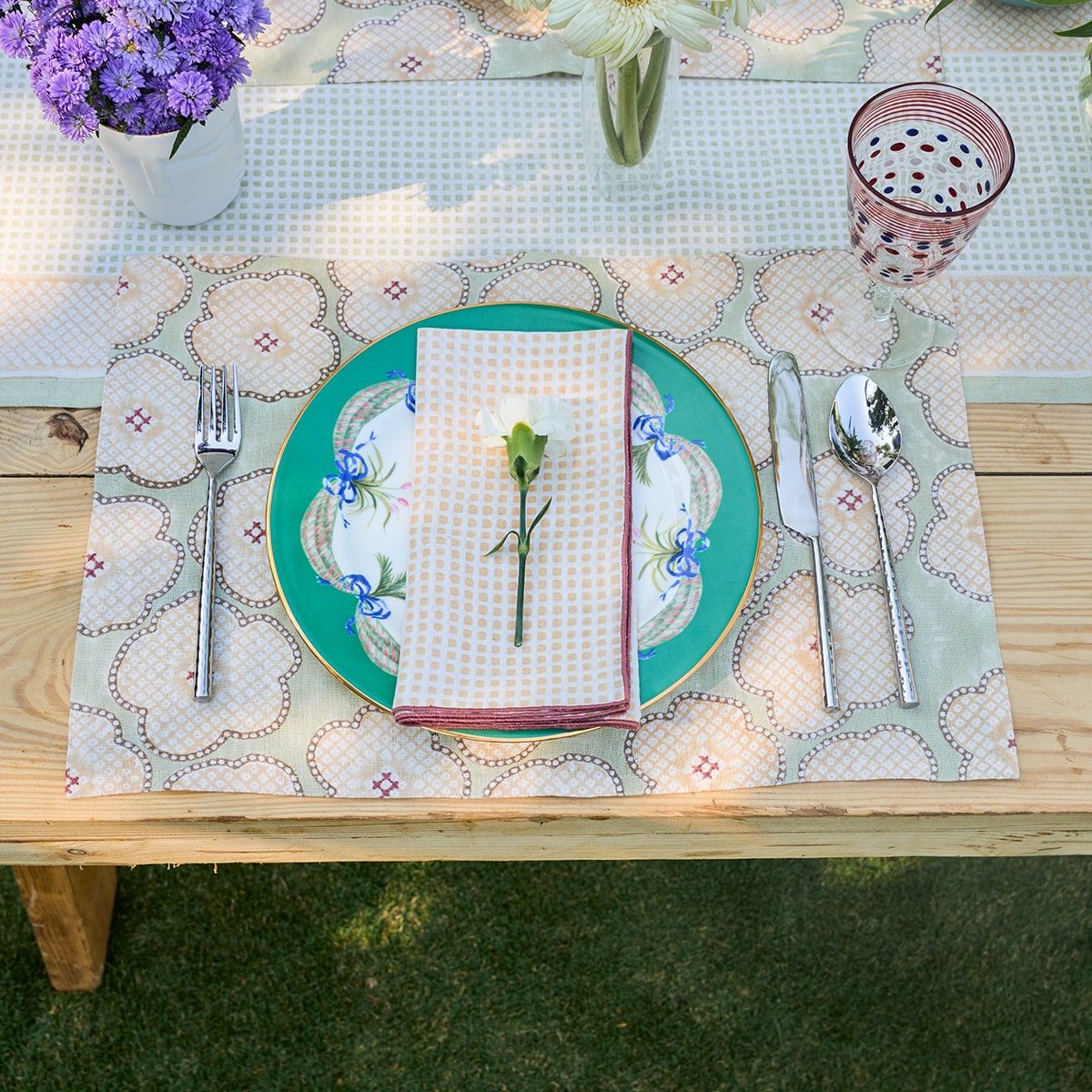 Floral Burst Placemat Green (Set of 4)