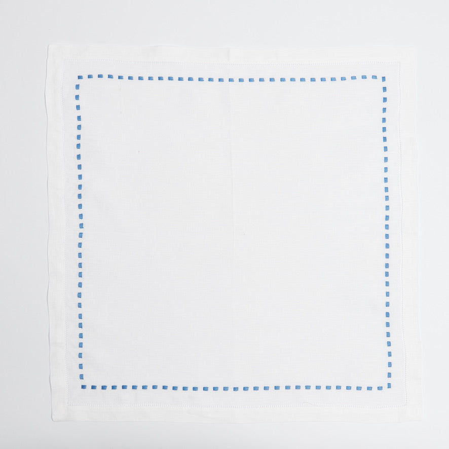 Blue Dash Linen Napkins (set of 4)