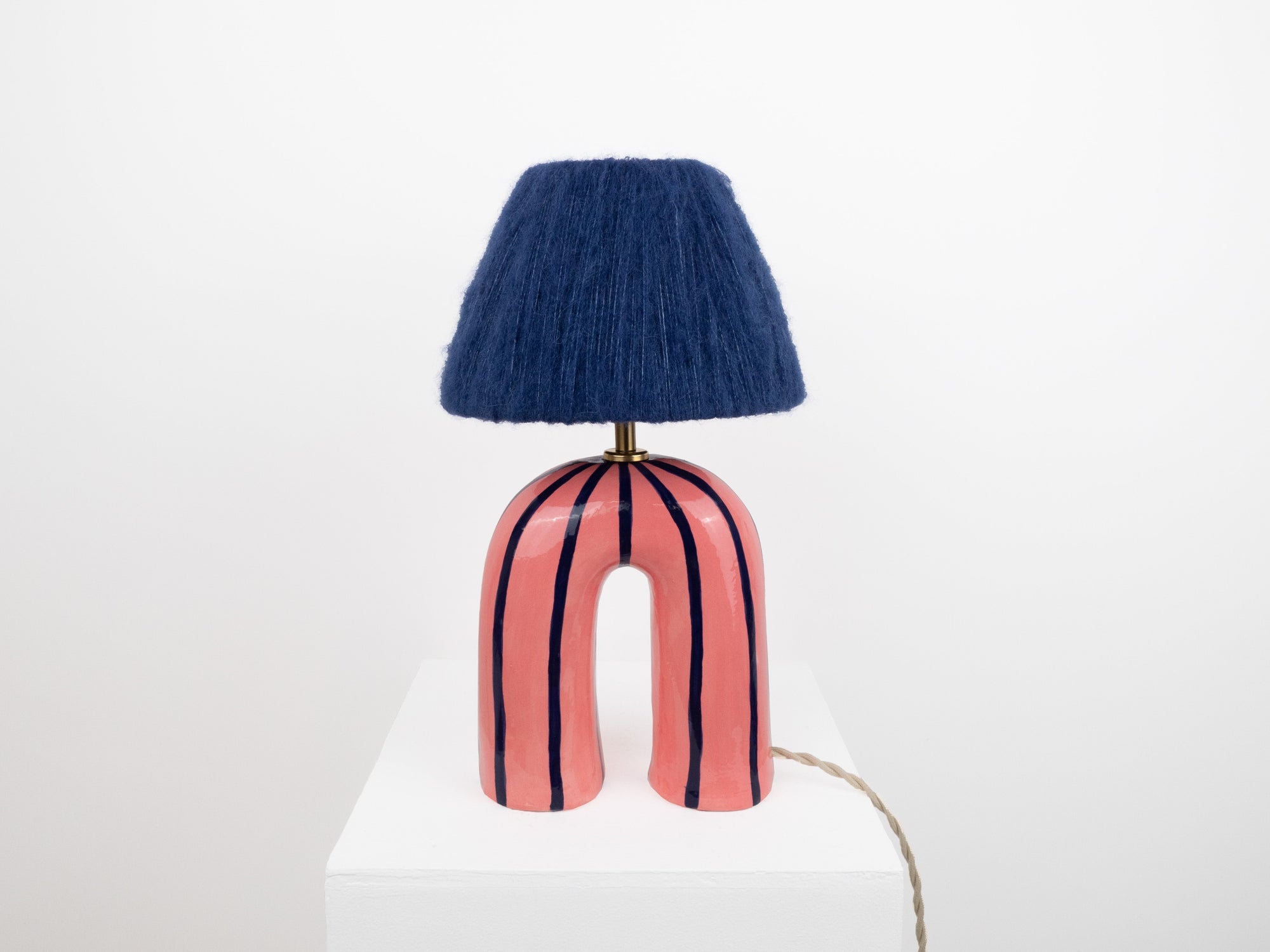 'You' Table Lamp - Blue Stripes