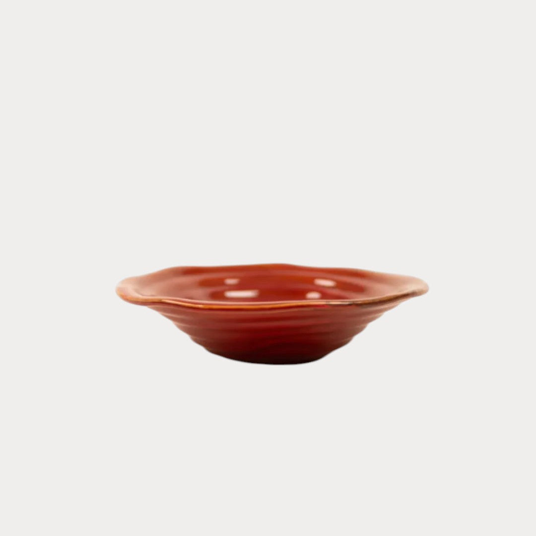 Primavera Red Stoneware Platter, Ø30.50 x H7.5 cm