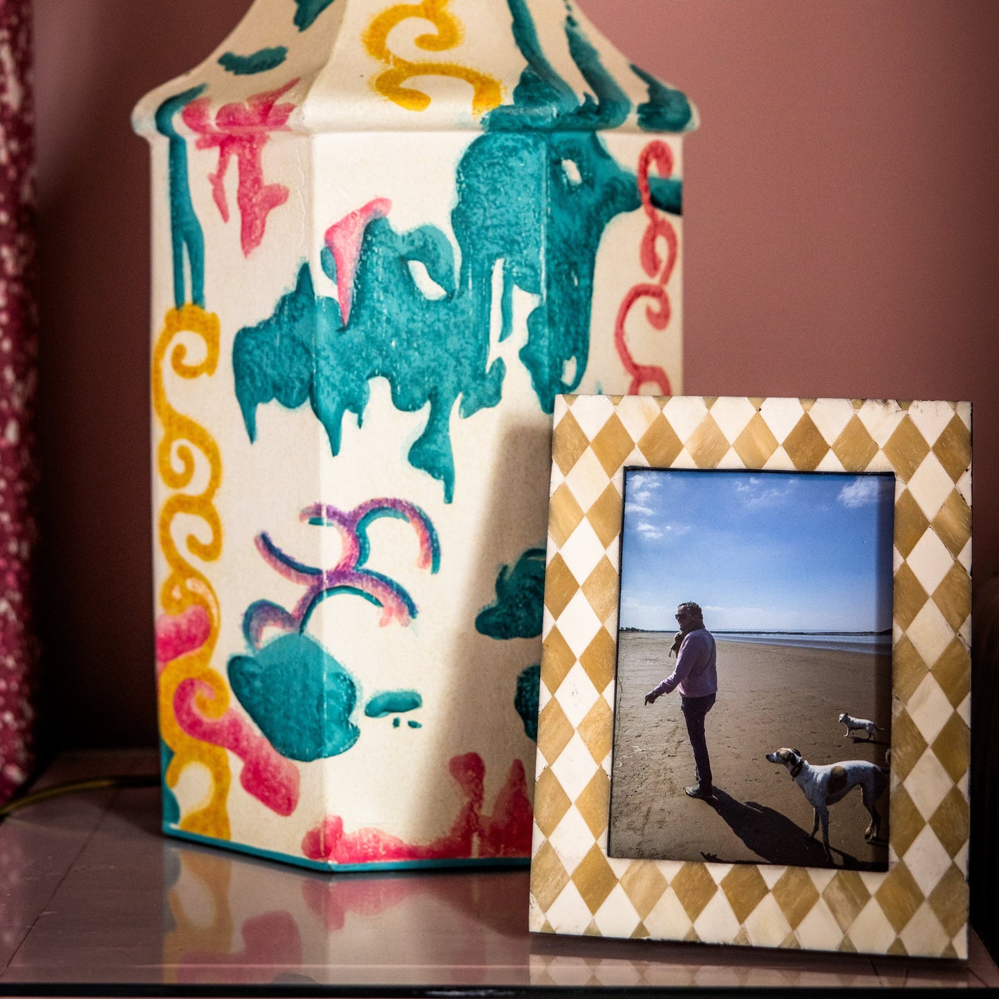 Photo Frame | Beige & White | Harlequin