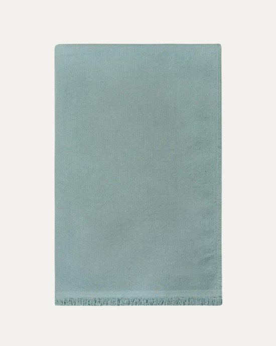 Cotton Beach Towel with Frayed Edge - Blue