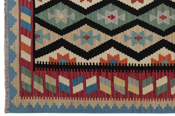 Gashgai Kilim · Hand-woven – Black, 200x157 cm