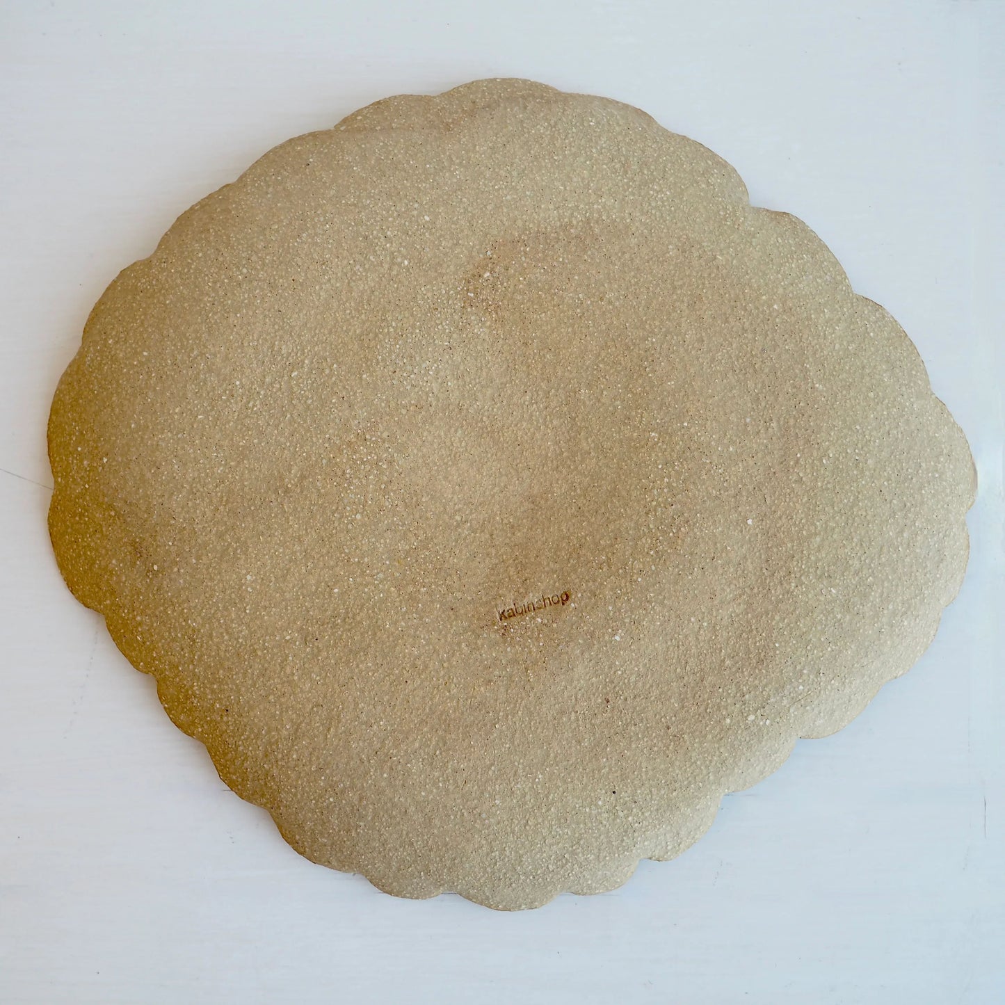Ceramic Oatmeal Satin Scalloped Edge Plates