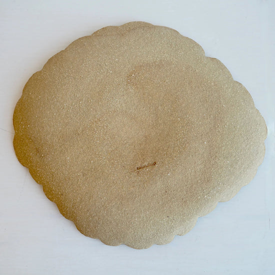 Ceramic Oatmeal Satin Scalloped Edge Plates