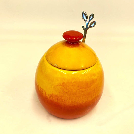 Sugar Bowl - Graduated Red to Yellow Glaze