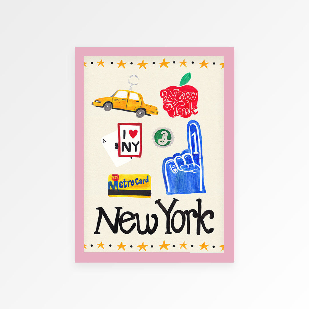 New York Travel Trinket Hand Painted Print