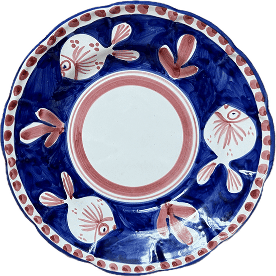Amalfi Blue and Red Fish Plate 20cm