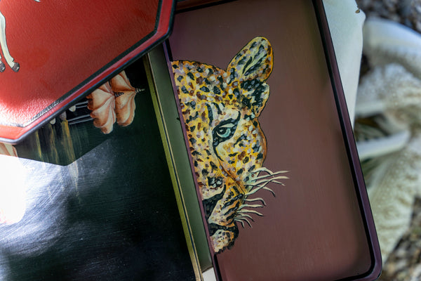 Flora Handpainted Iron Tray - Red Zebra