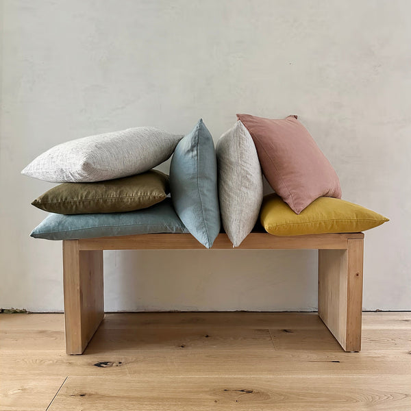 Miller Linen Cushion Ochre Square - OEKO-TEX Certified