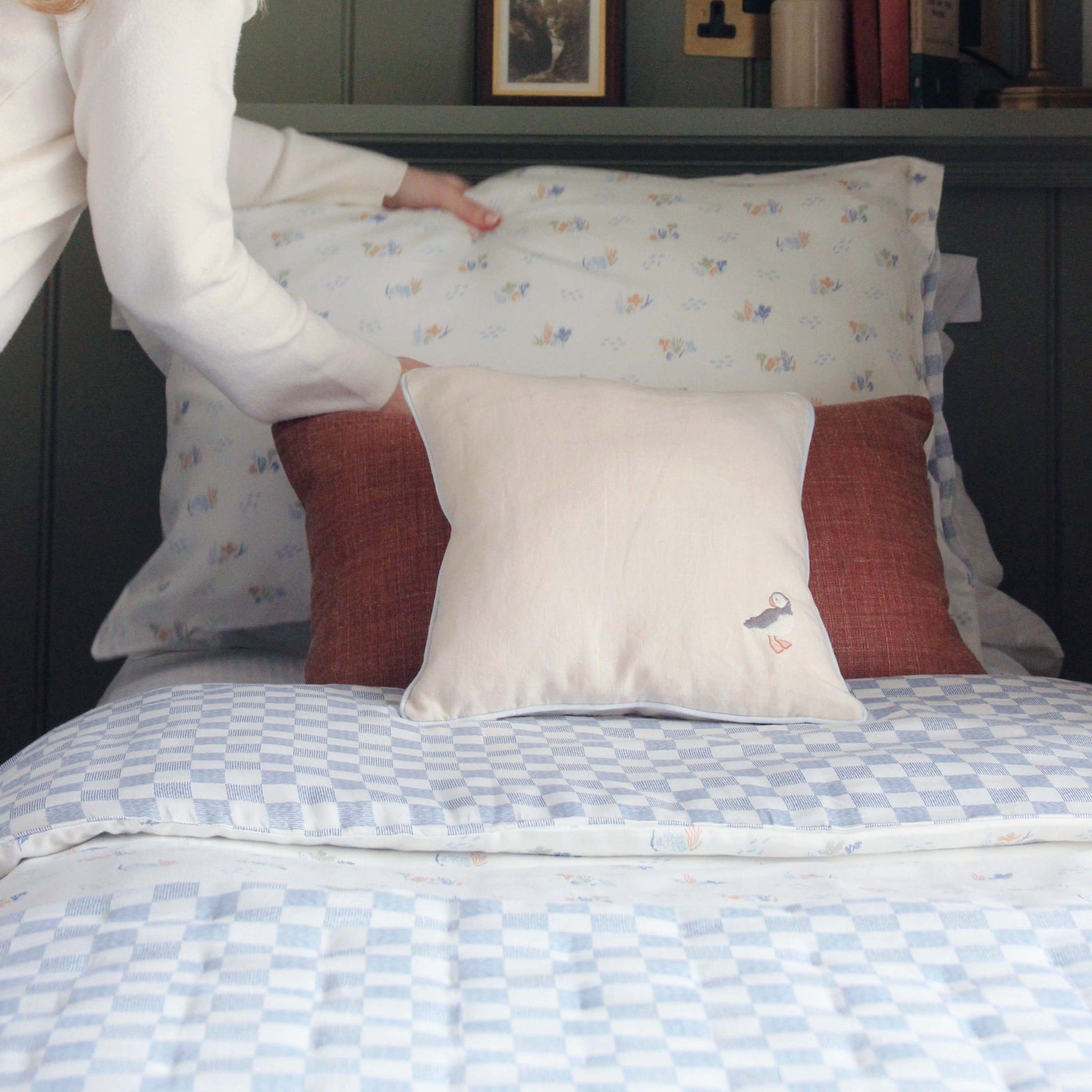 Square Linen Scatter Cushion - Coastline