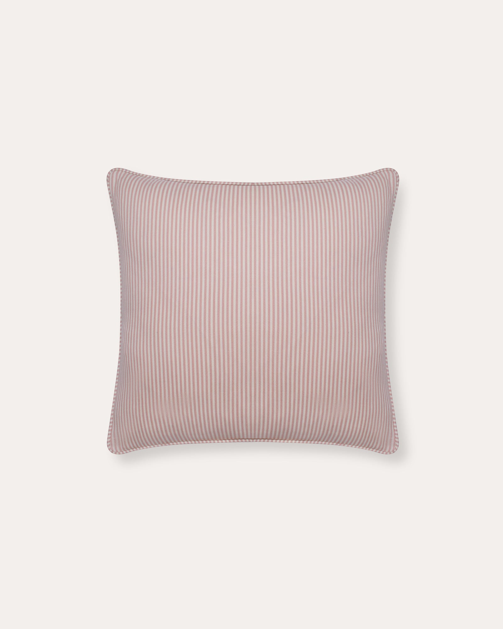 The Fine Stripe Square Cushion in Rose