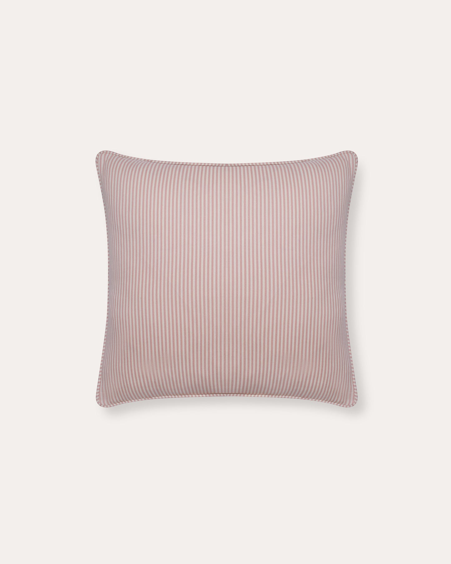 The Fine Stripe Square Cushion in Rose
