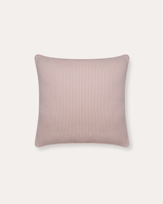 The Fine Stripe Square Cushion in Rose