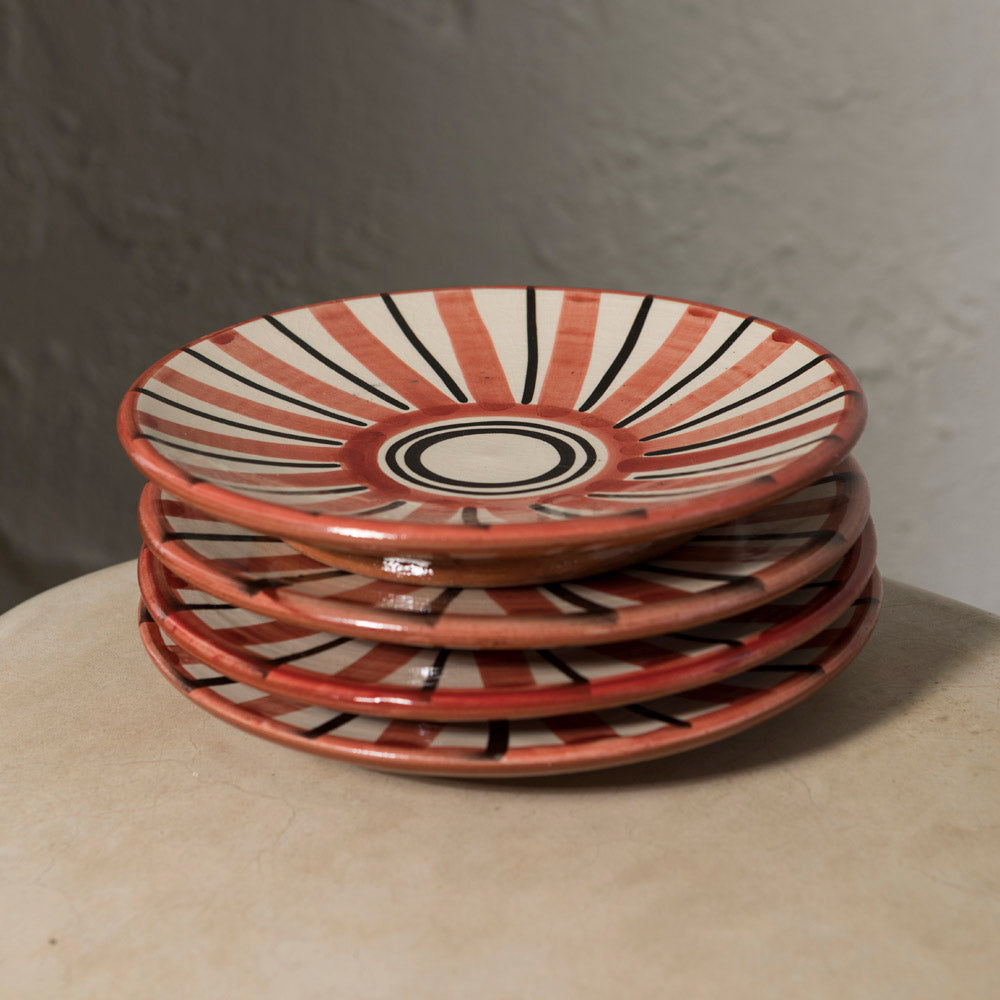 Red Safi Dessert Plate