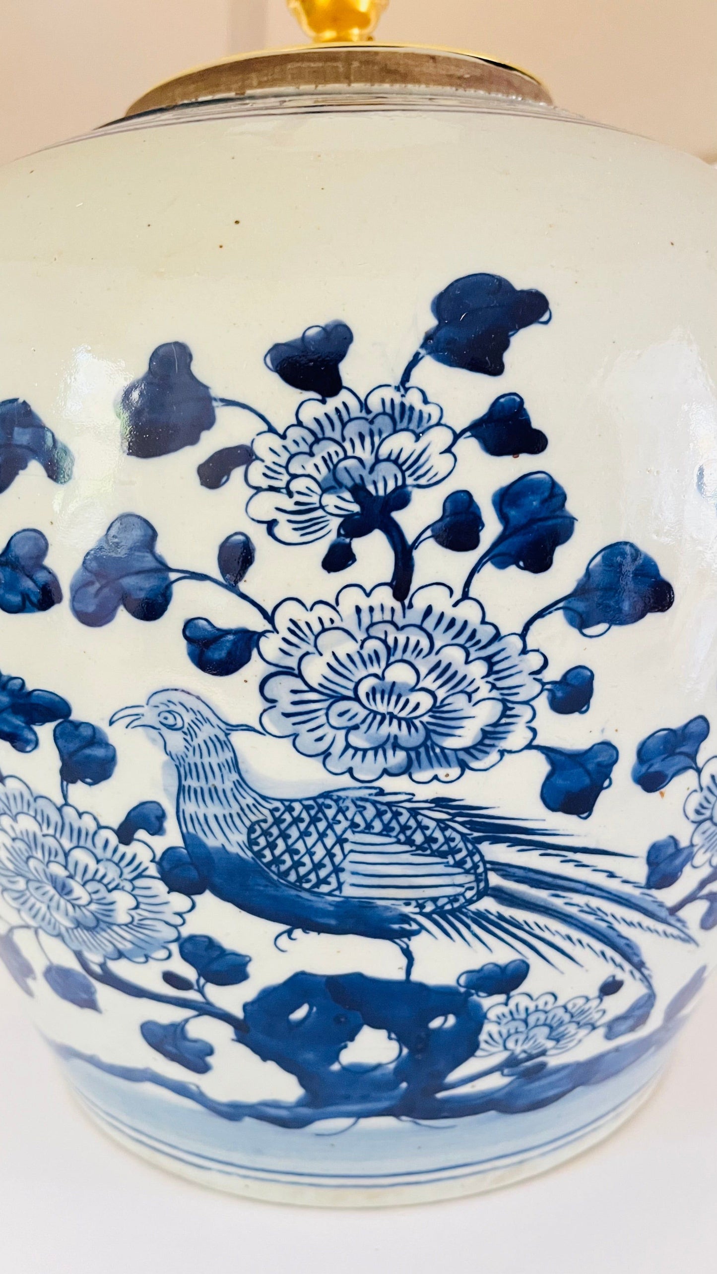 Large Antique Bird Lamp