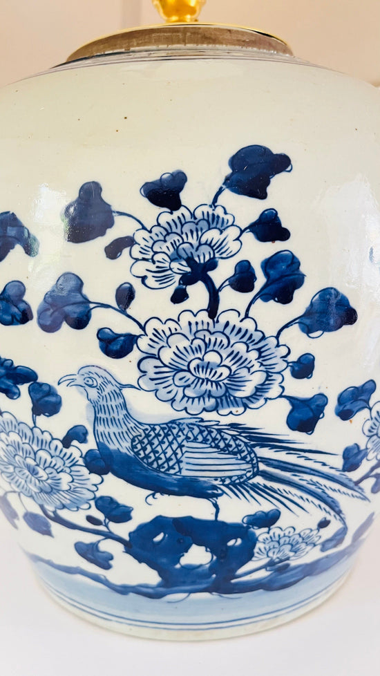 Large Antique Bird Lamp