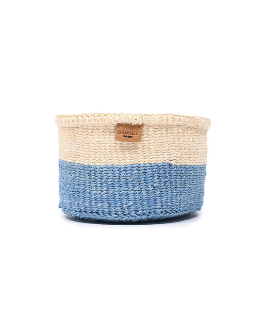 MKOA: Sky Blue Colour Block Woven Basket