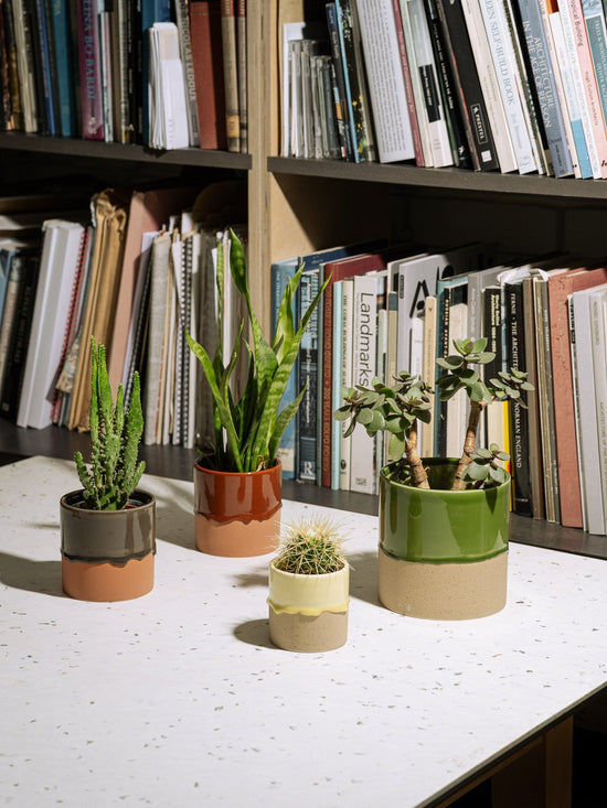 Drip Ceramic Planter Large - Rich Green