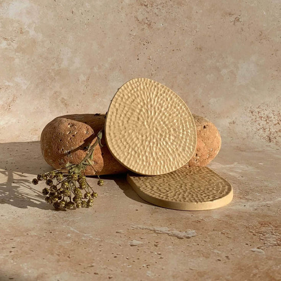 Two Round Coasters - Sandstone