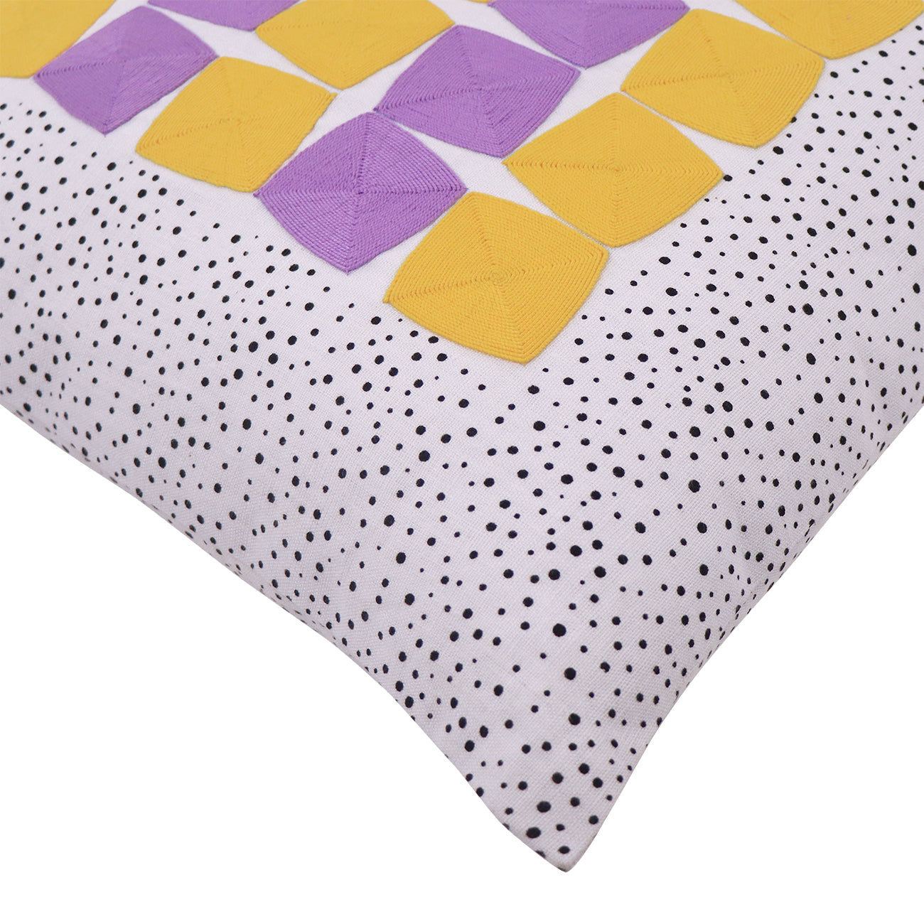 Cubes Cushion Cover - Purple & Yellow