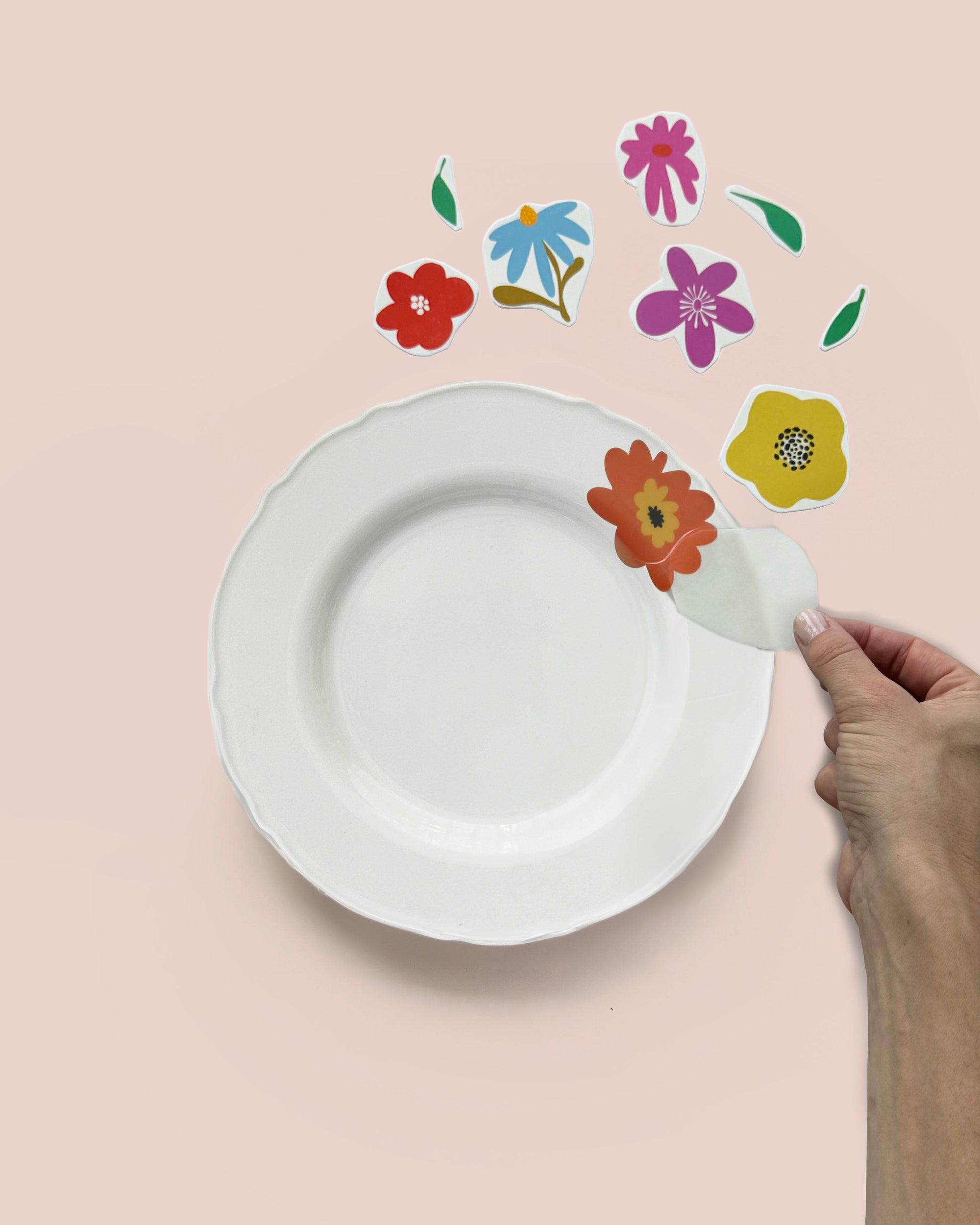 Vintage Flower Set - Mix DIY Plate Sticker Decoration