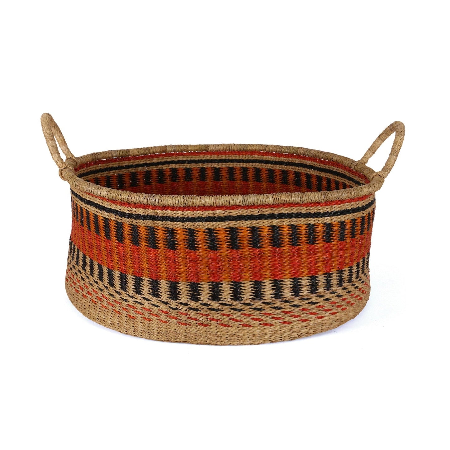 KYEKYEWERE: Large Red, Orange and Black Floor Storage Basket