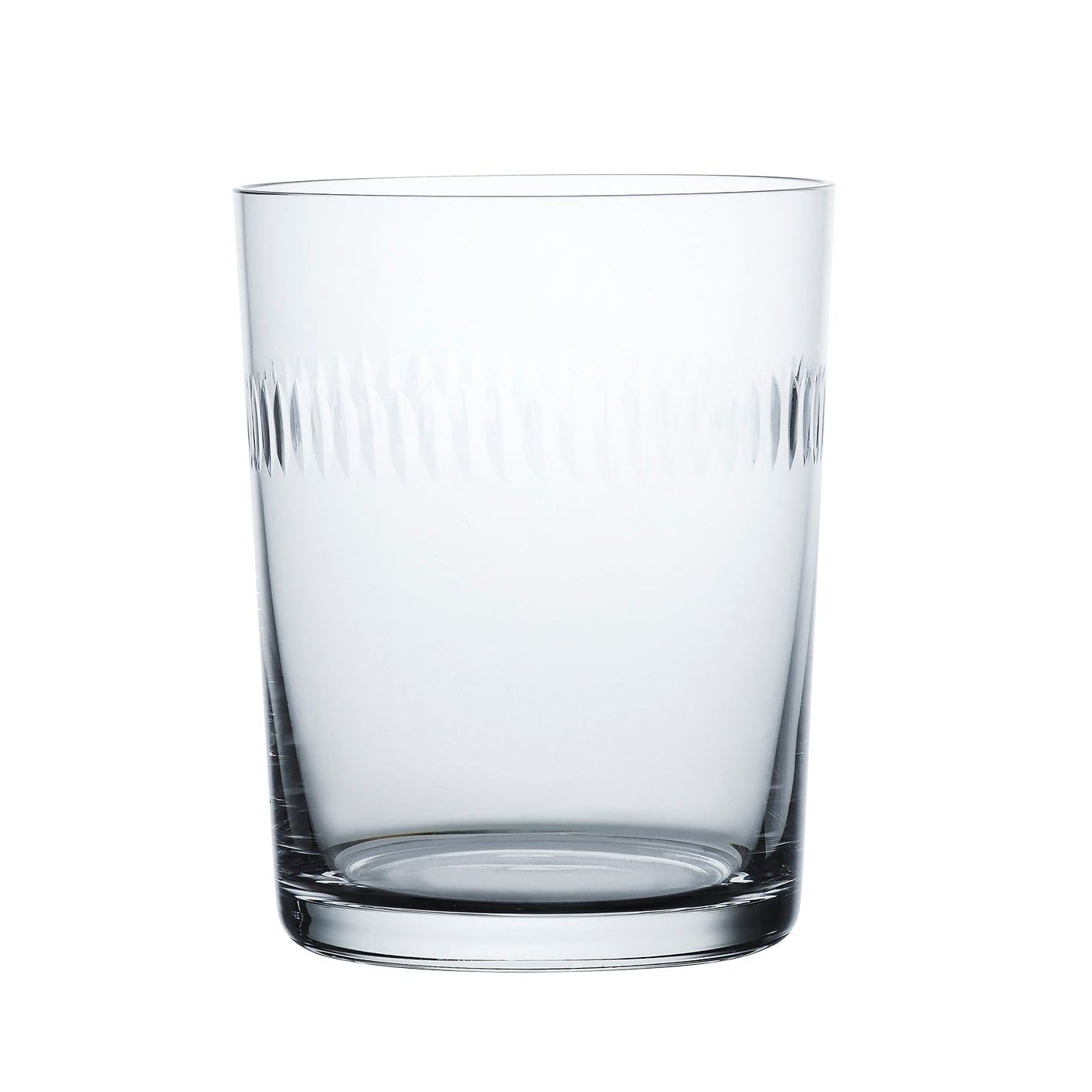 A Set of Four Crystal Large Tumblers with Spears Design