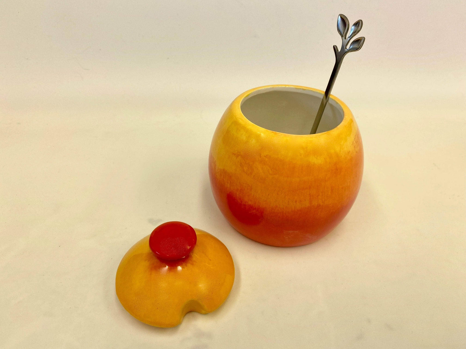 Sugar Bowl - Graduated Red to Yellow Glaze