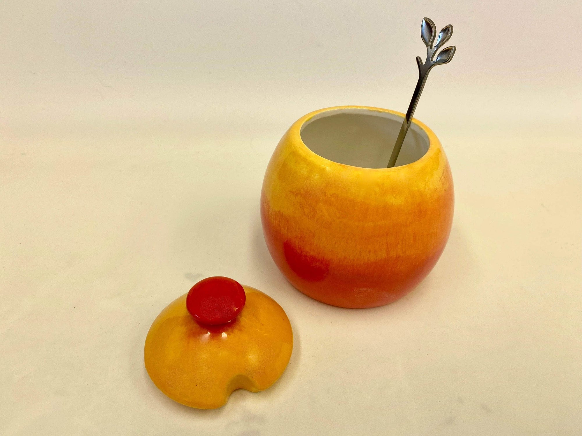 Sugar Bowl - Graduated Red to Yellow Glaze