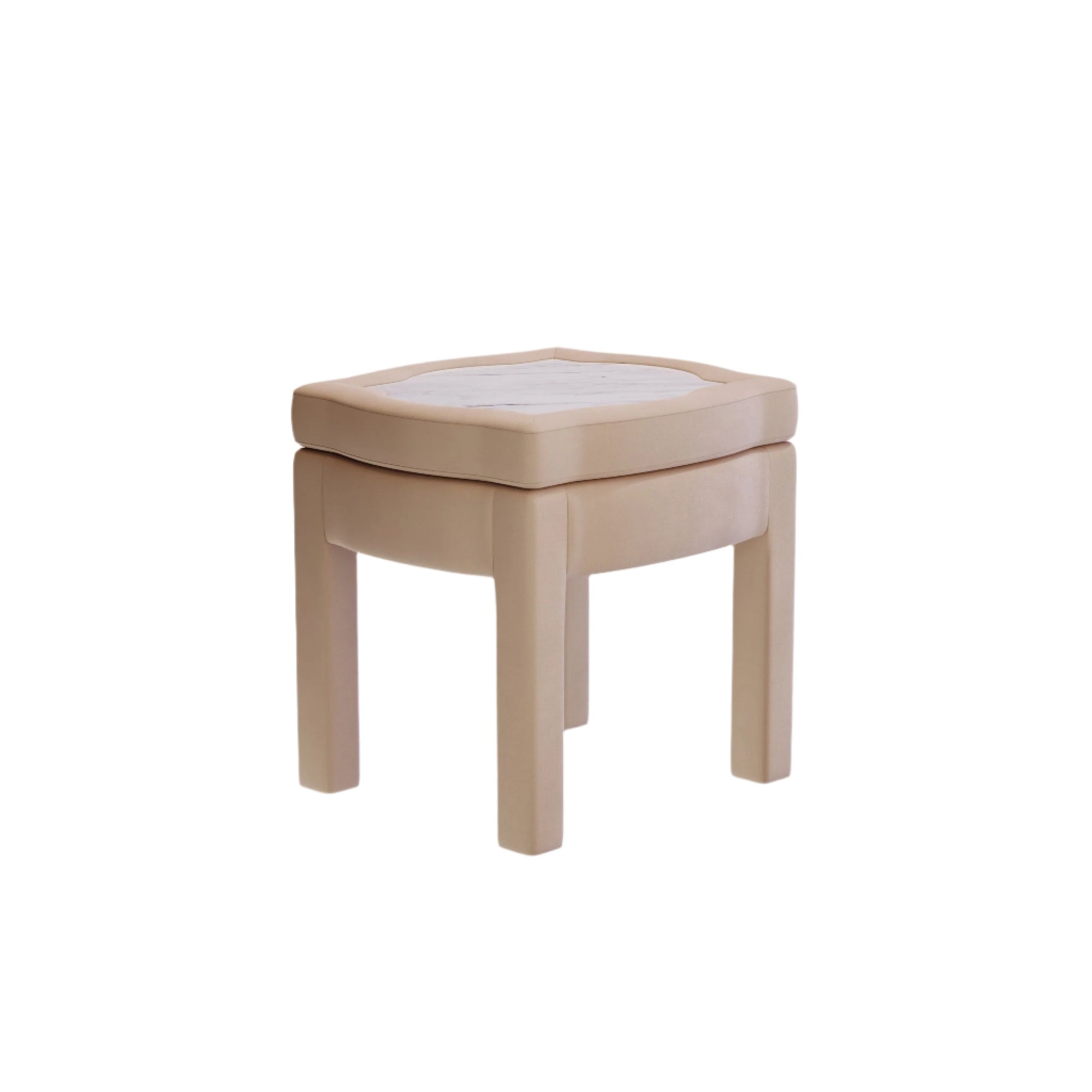 Piero Footstool, Rose Linen