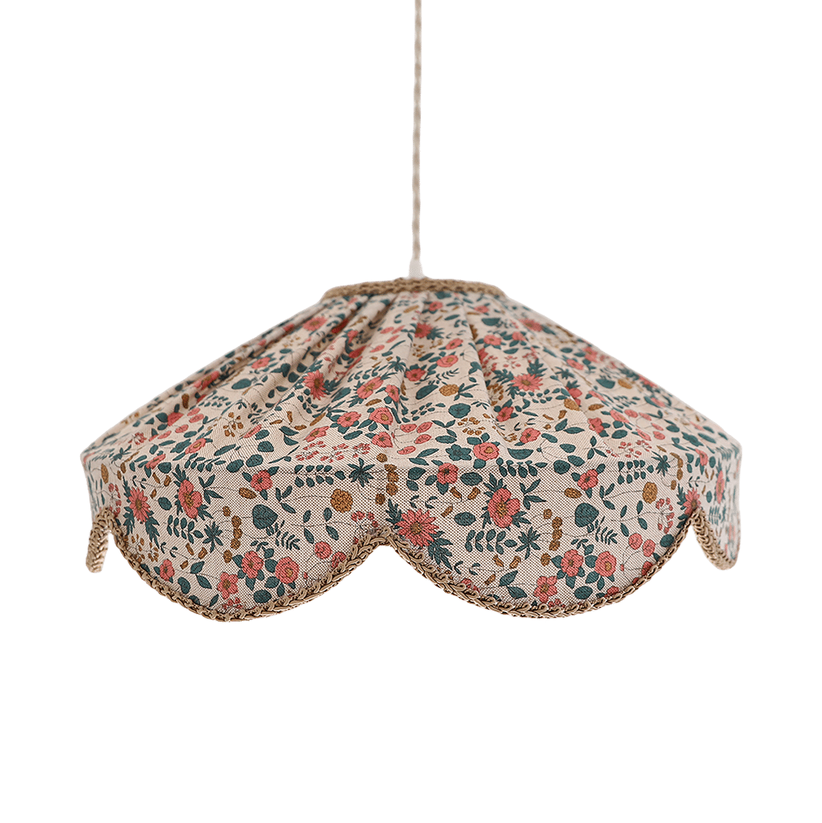 Floral-Shaped Pendant Light Cosette Printed “English Garden”